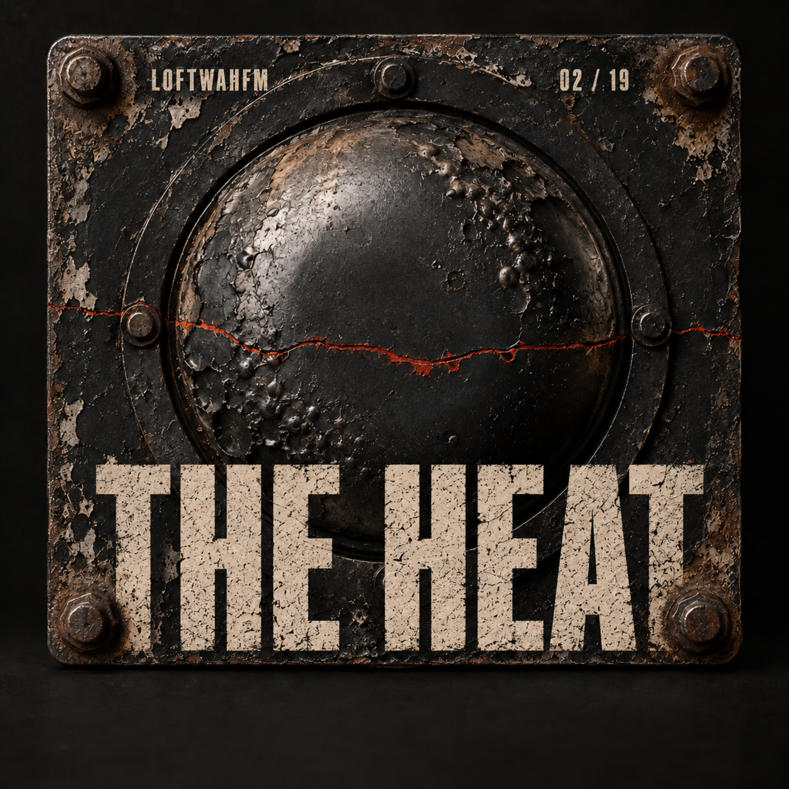 A scorched pressure diaphragm split by a red fracture above the title The Heat.