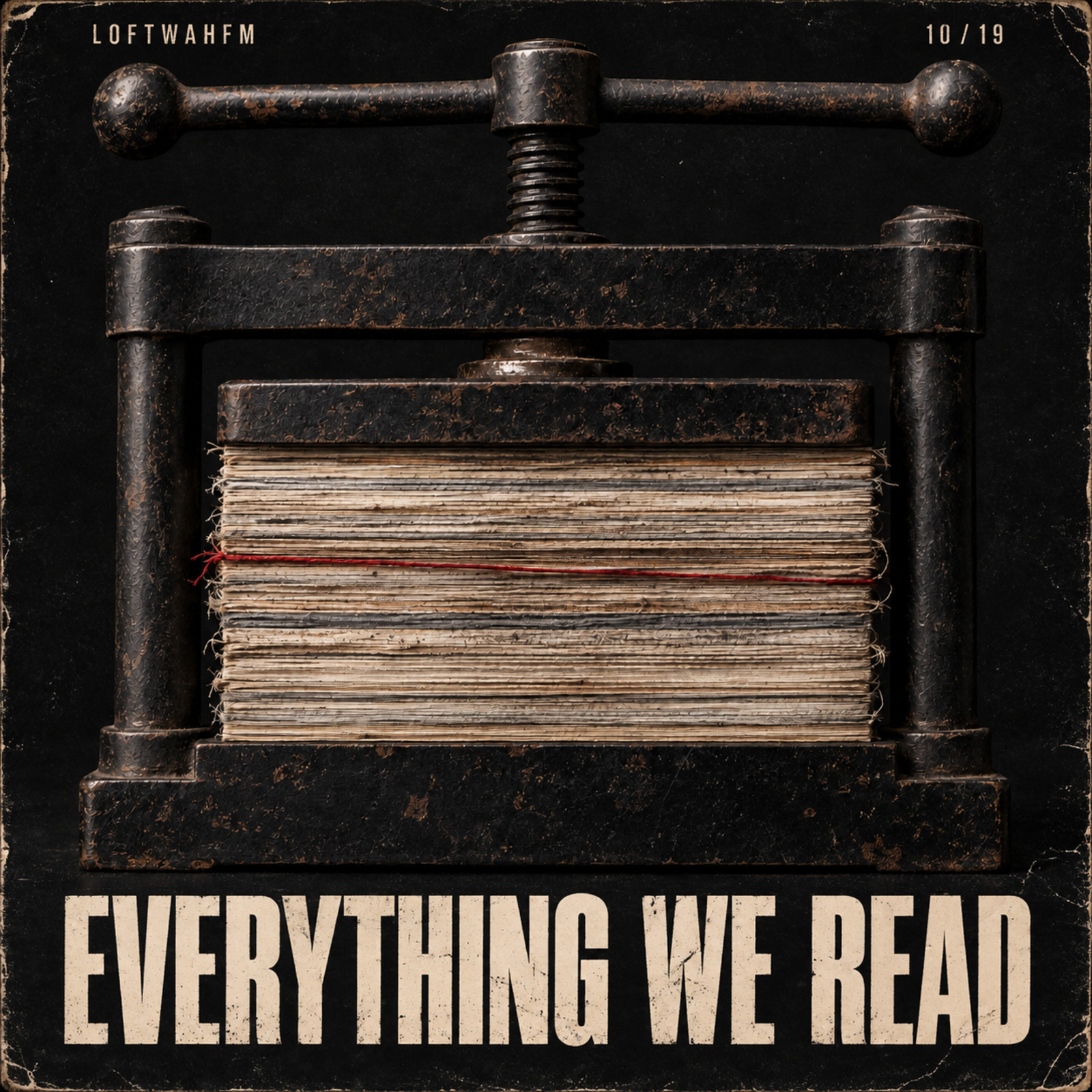 A press compresses hundreds of paper records into one block above the track title.
